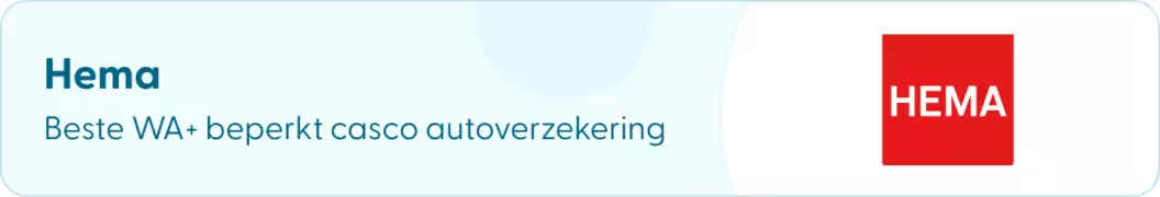 Banner van HEMA autoverzekering WA+ beperkt casco HEMA beste autoverzekering WA+ beperkt casco