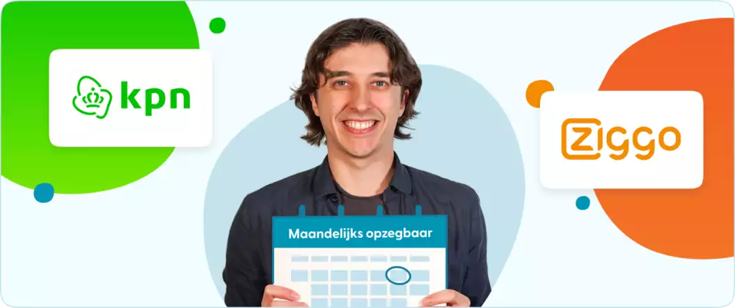 Maandelijks opzegbaar KPN of Ziggo Man met maandkalender