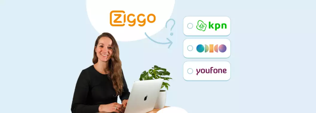 persoon met plant kiest alternatief voor ziggo
