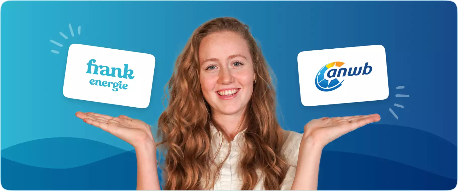 Vrouw vergelijkt Frank Energie & ANWB Energie