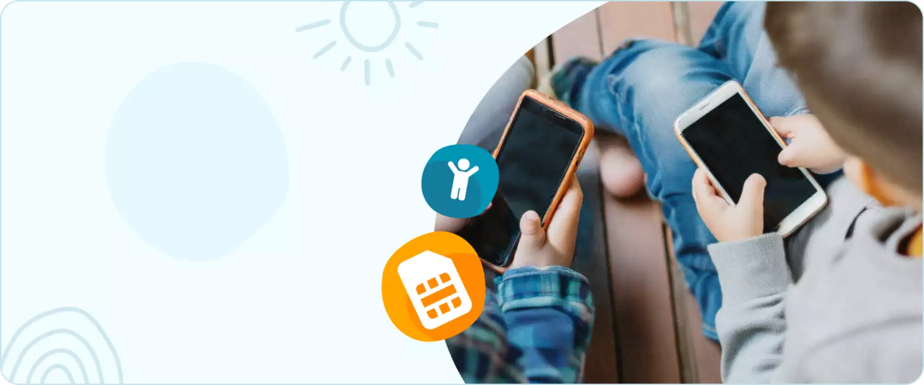 Afbeelding van kinderen met smartphone