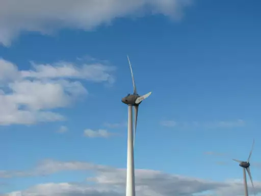 Afbeelding van windturbines voor dynamische energie