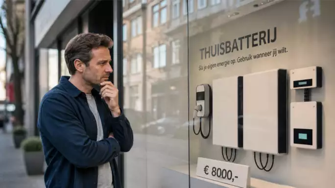 Afbeelding van iemand die thuisbatterij overweegt