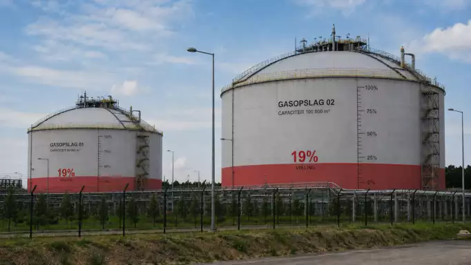 Afbeelding van bijna lege Nederlandse gasvoorraad