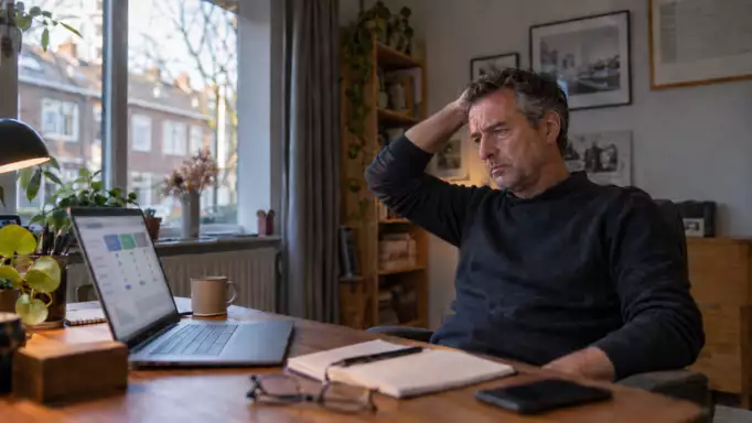 Afbeelding van verontwaardigde man over hoge Essent gasprijs