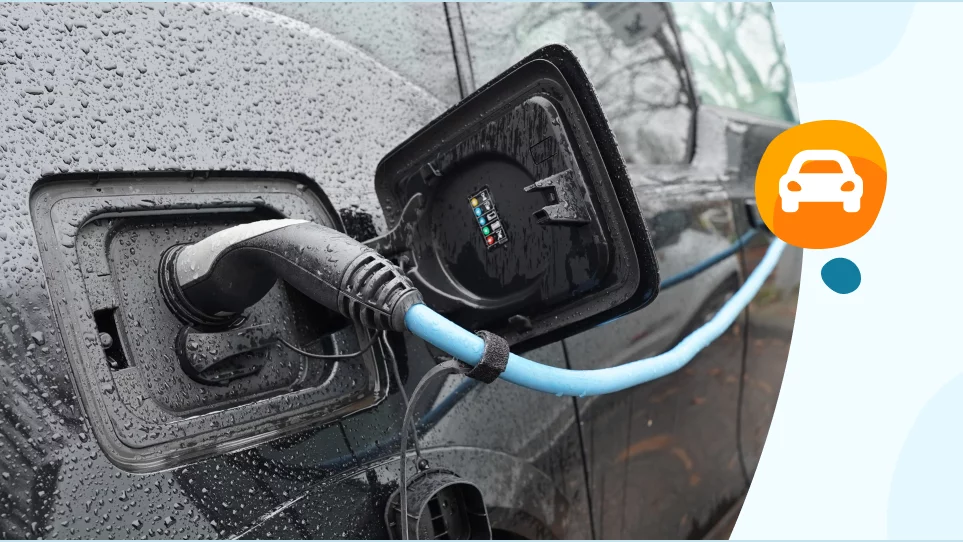 Elektrische auto laadt op