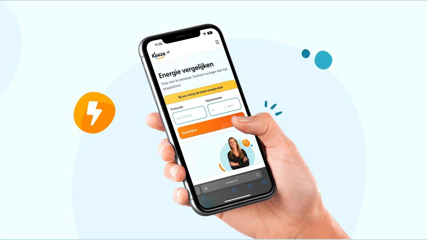 Afbeelding van energie vergelijken op mobiel