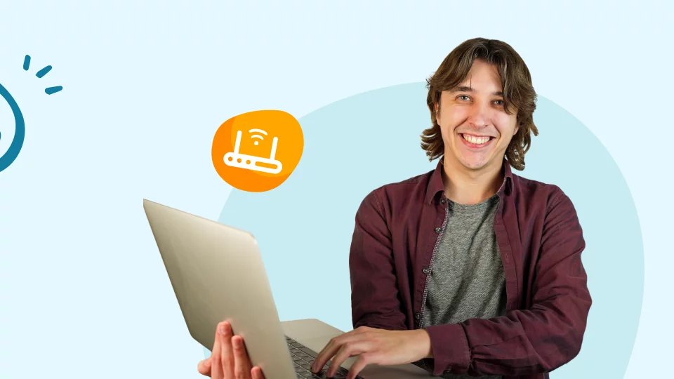 Student gebruikt internet op laptop