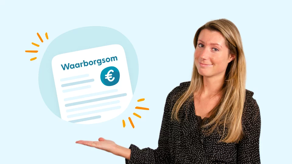 Vrouw toont energiecontract zonder borg