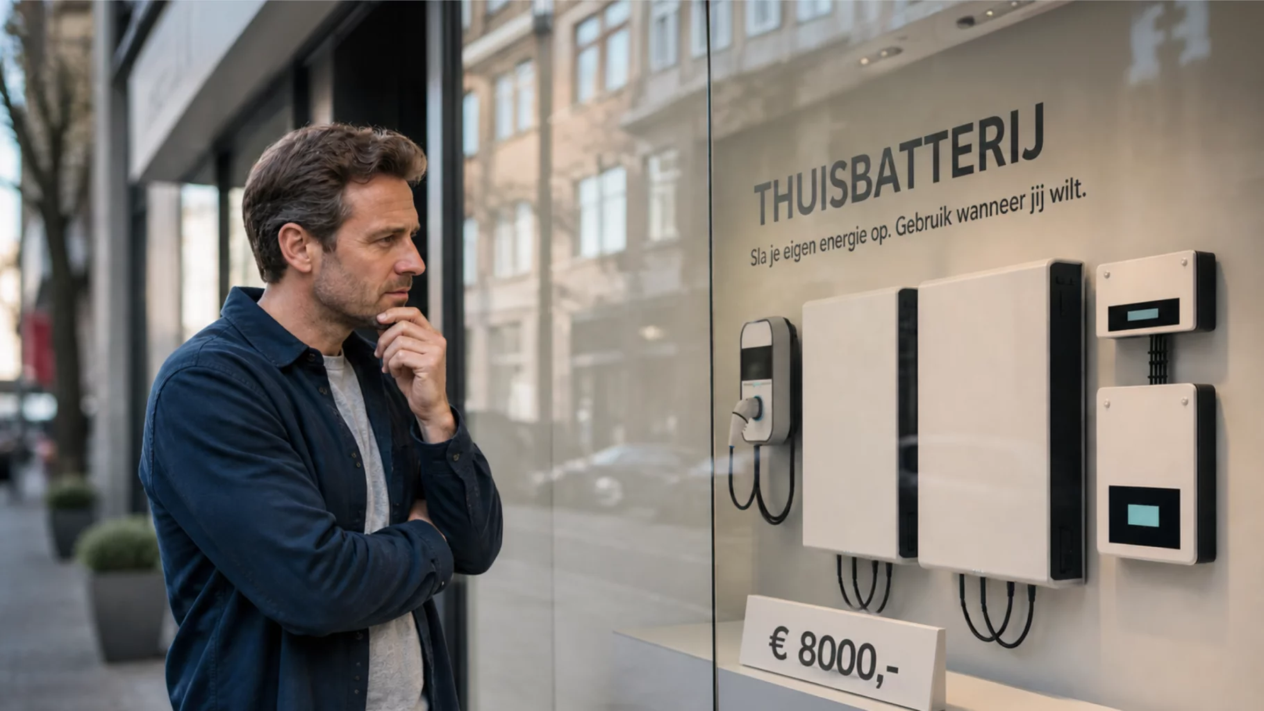 Afbeelding van iemand die thuisbatterij overweegt