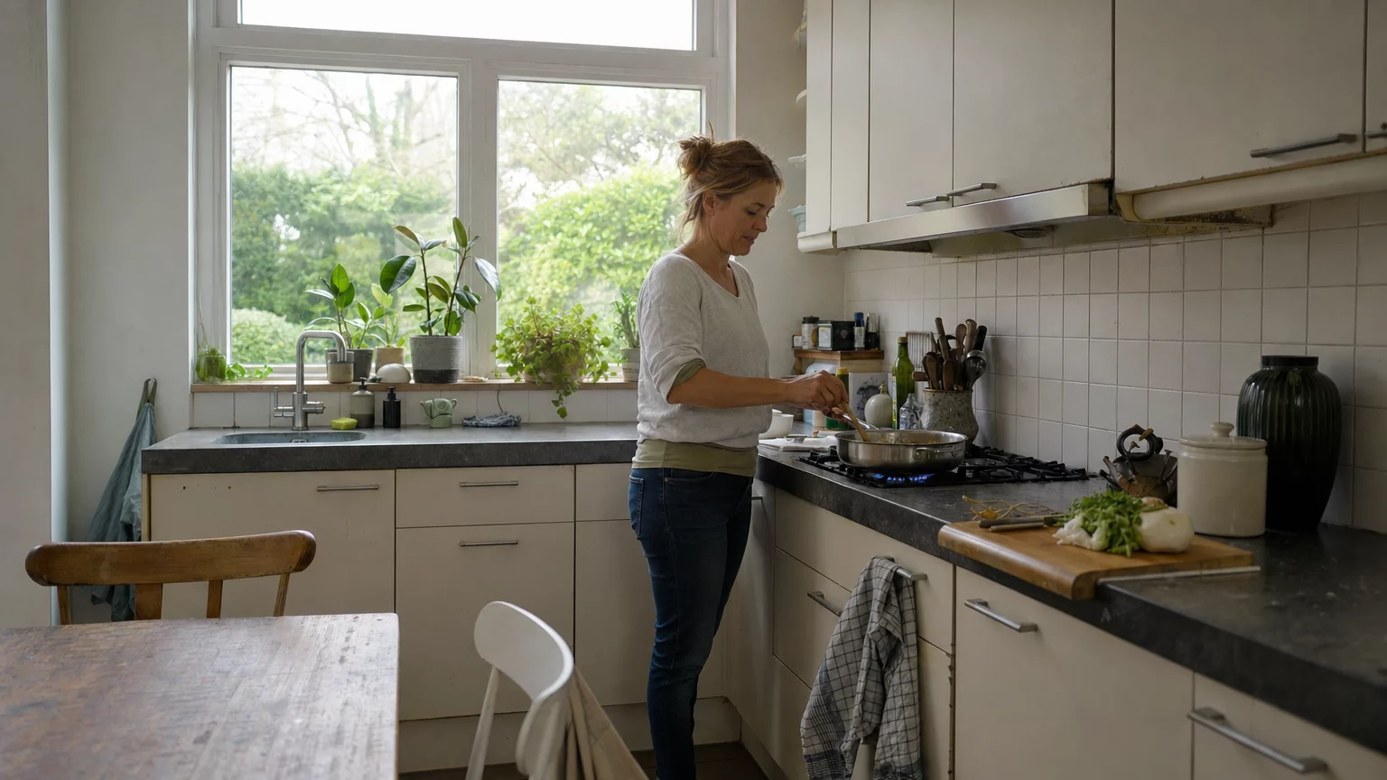 Gasprijs september 2026 Vrouw kookt op duur gas
