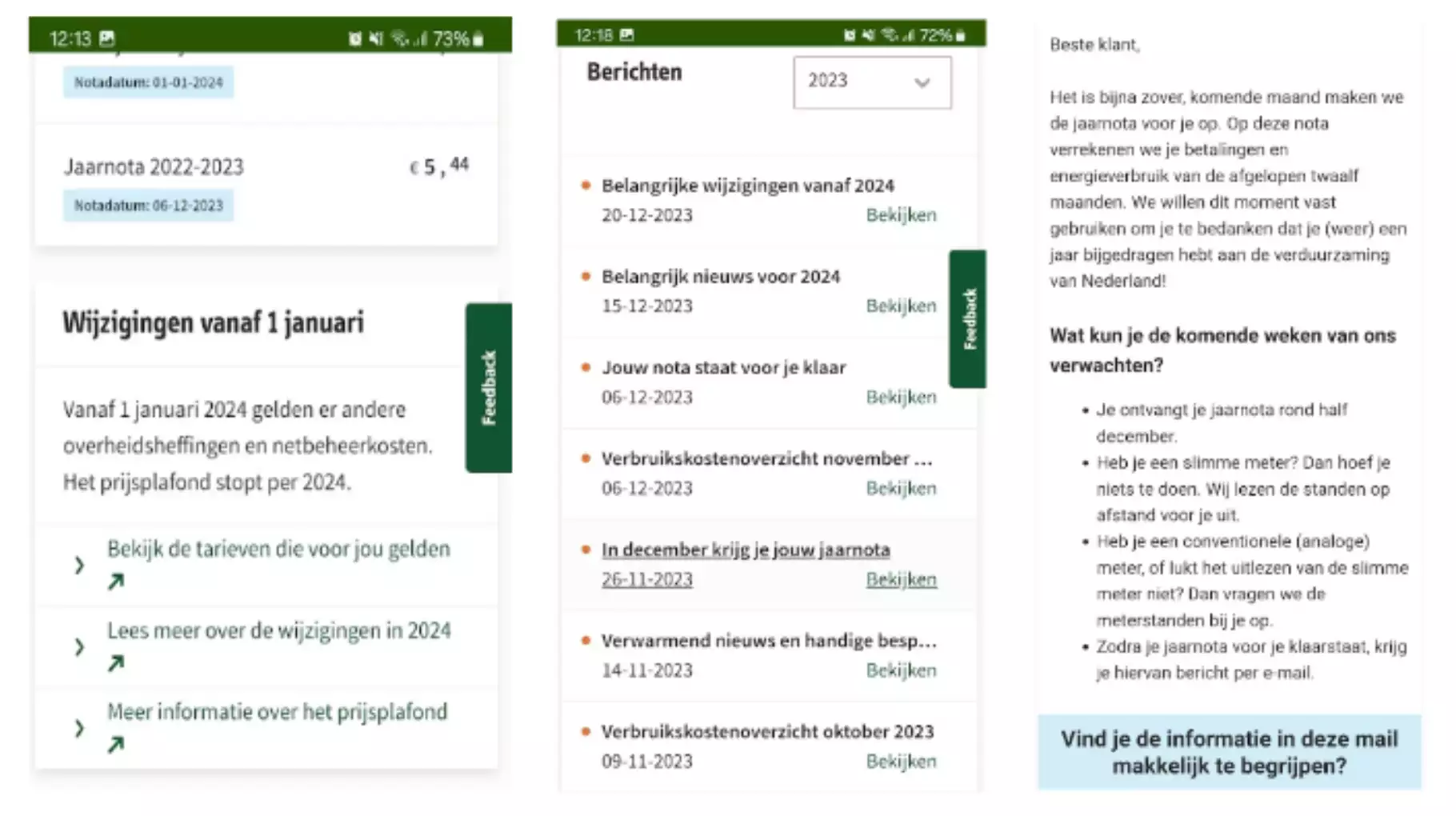 Greenchoice app ervaring Screenshots van Greenchoice app