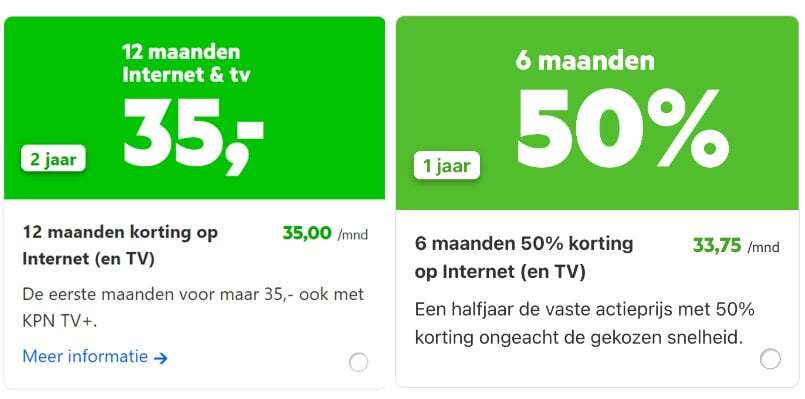 KPN internet (en tv) met korting