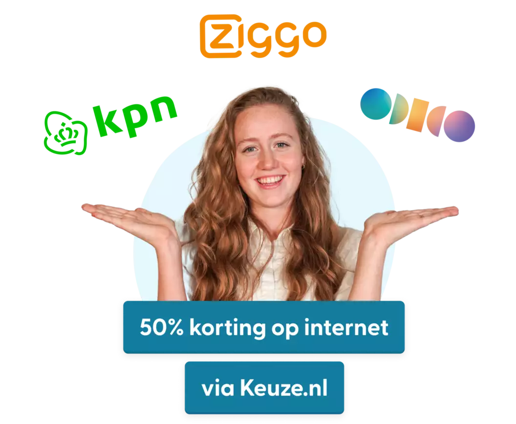 Vrouw toont providers met korting