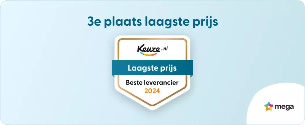 Mega 3e plaats laagste prijs