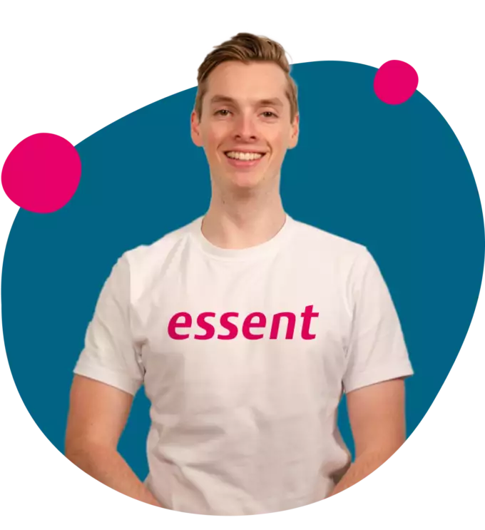 Man met Essent logo op shirt