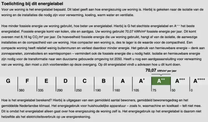 Afbeelding van toelichting bij nieuw energielabel woning