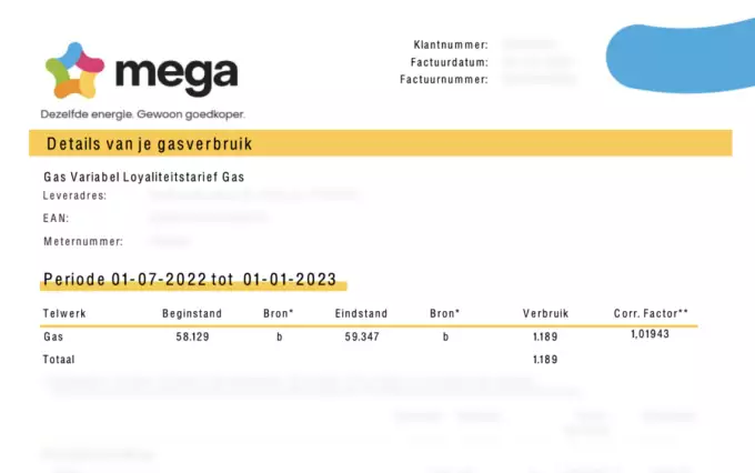 Mega gasverbruik op jaarrekening