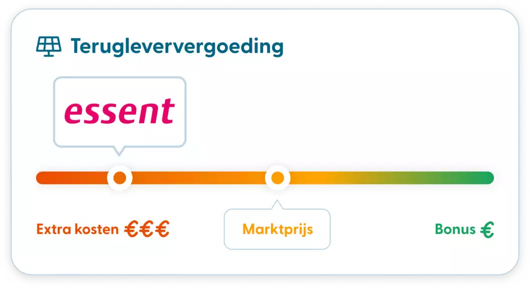 Essent dynamisch terugleveren zonnepanelen Grafiek toont Essent terugleververgoeding