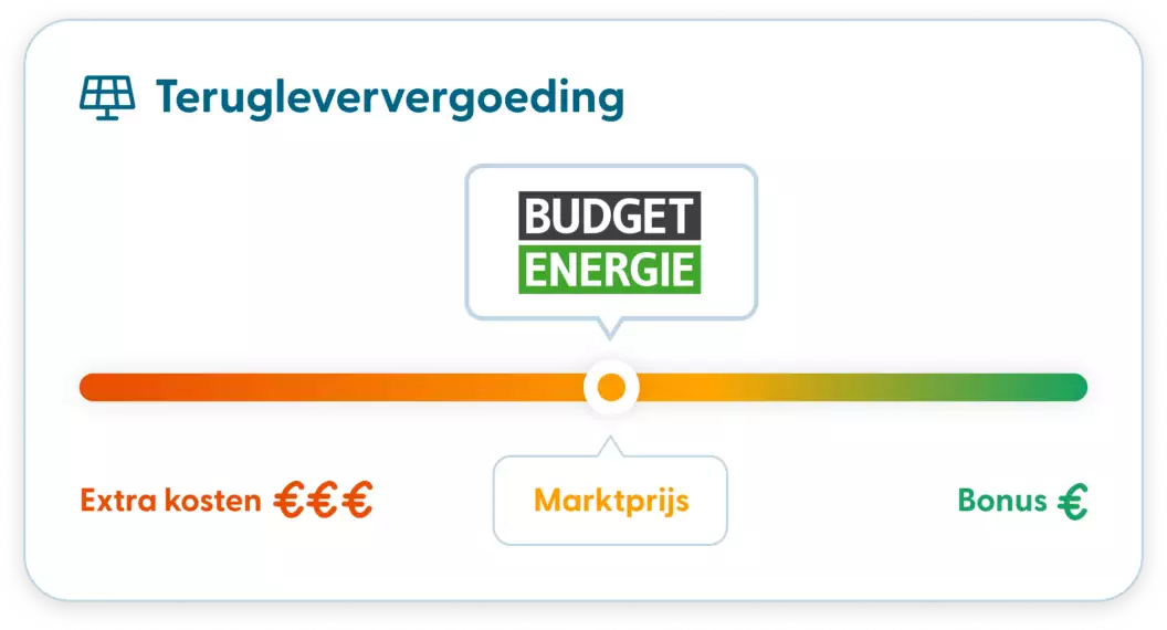 Budget Energie dynamisch terugleveren zonnepanelen Grafiek toont Budget Energie geeft marktprijs bij terugleveren
