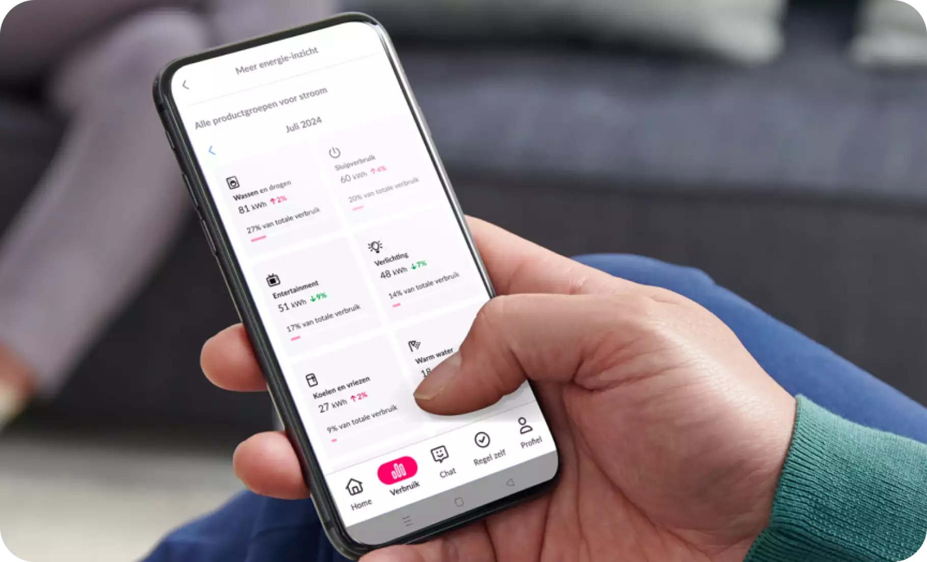 Essent dynamisch energiecontract Smartphone met Essent app