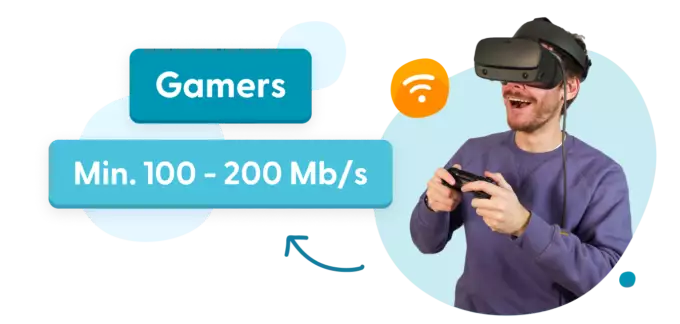 Man gamen met VR-bril