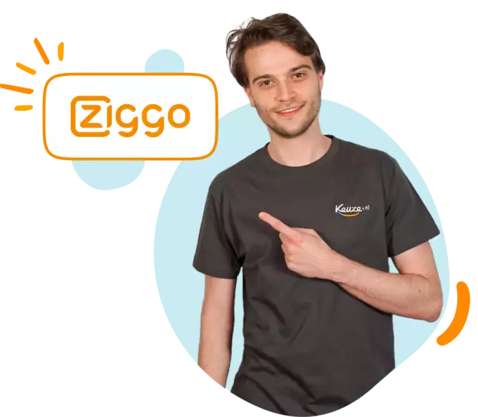Man wijst naar Ziggo logo