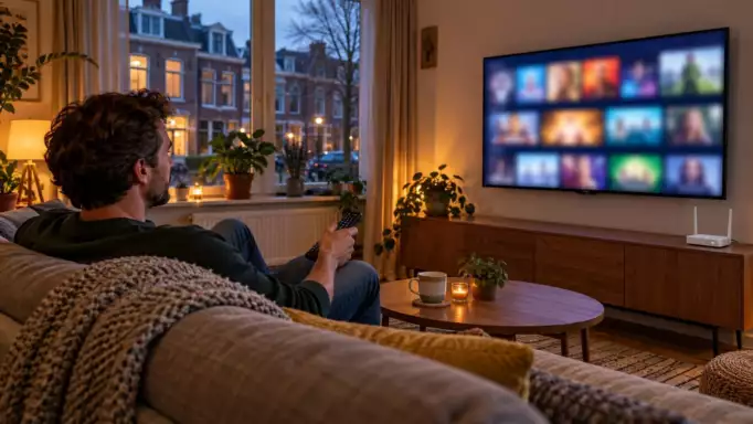 Gratis tv kijken Man zapt langs gratis tv opties