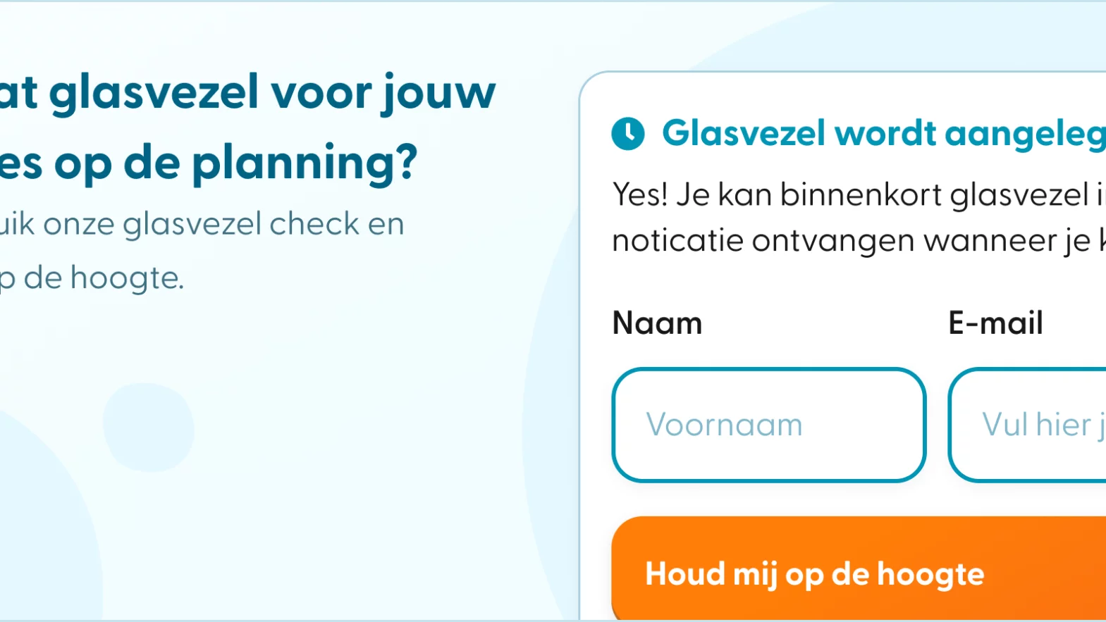 Aanleg glasvezel internet op jouw postcode