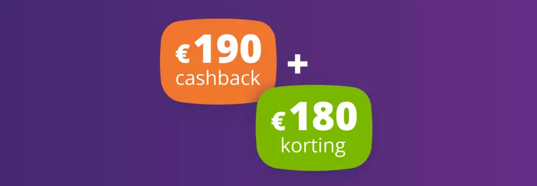 190,- euro cashback plus 180,- euro korting 190,- euro cashback plus 180,- euro korting