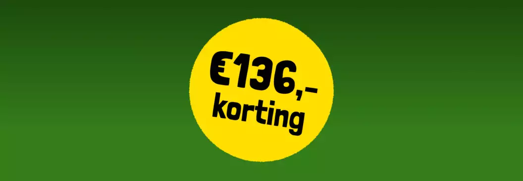 136,- euro korting
