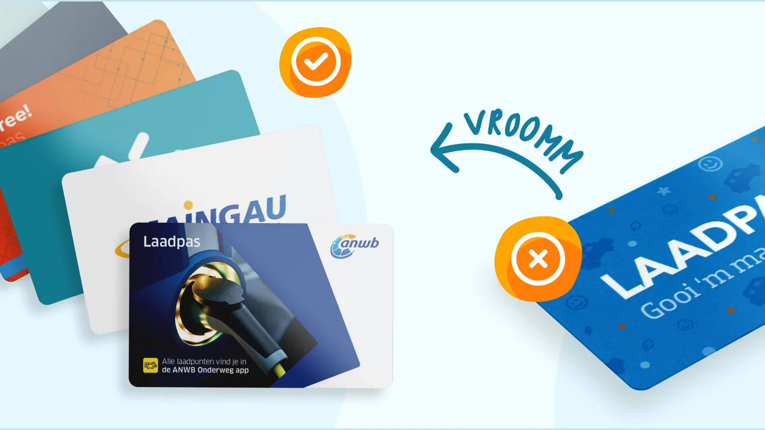 verschillende laadpassen en de coolblue laadpas