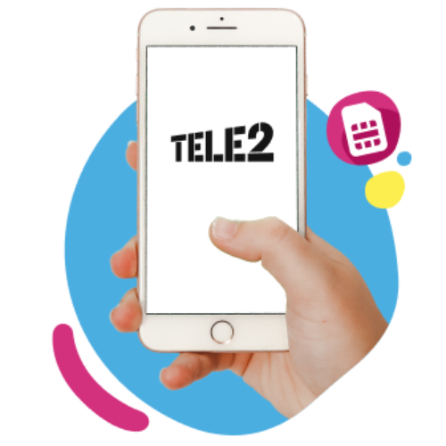 Telefoon met Tele2 logo
