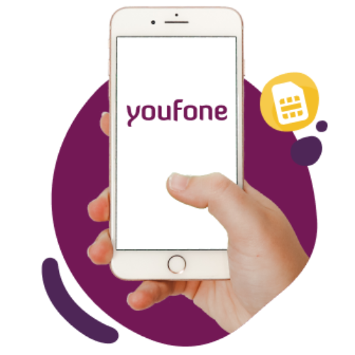 Telefoon met Youfone logo