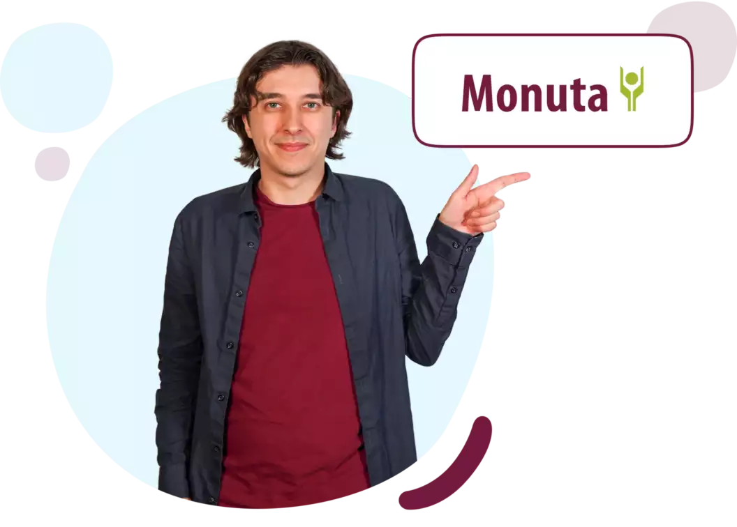 Medewerker van Keuze.nl met Monuta logo