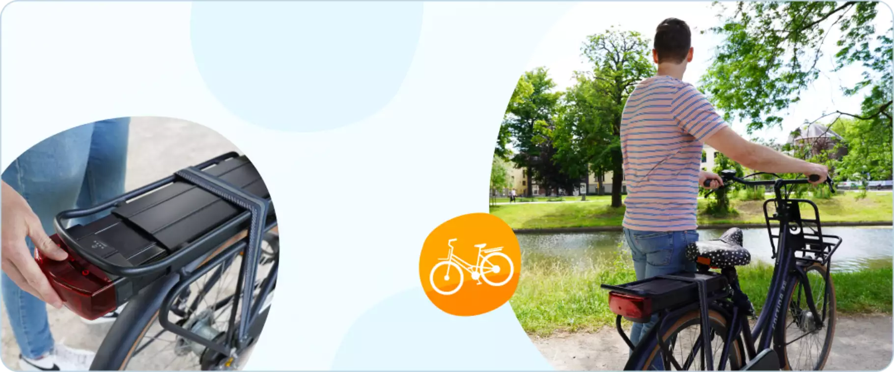 Man met elektrische fiets
